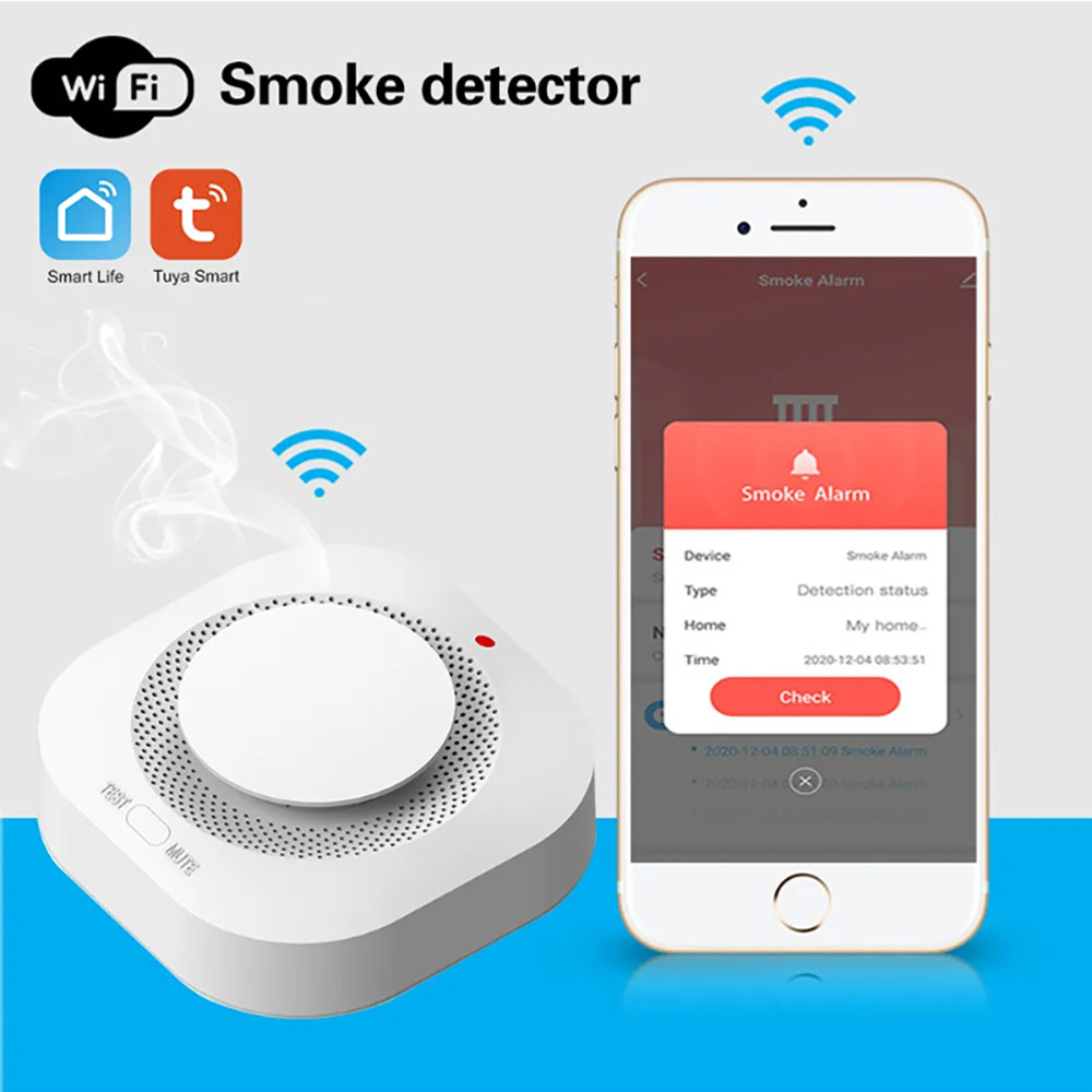 Home Security Monitoring System - Tuya Zigbee WiFi Smart Smoke Detector