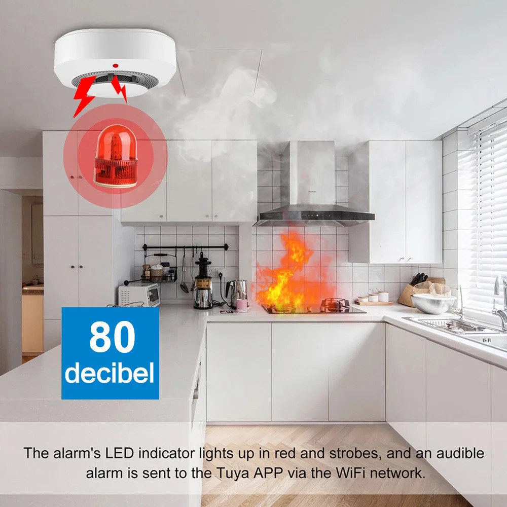 Tuya Zigbee WiFi Smart Smoke D - Home Security Monitoring System review and price
