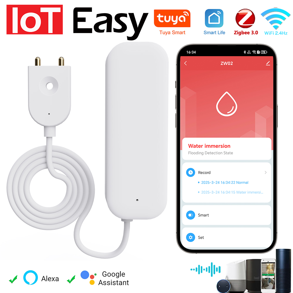 Tuya WiFi ZigBee Water Sensor  - Home Security App review and price